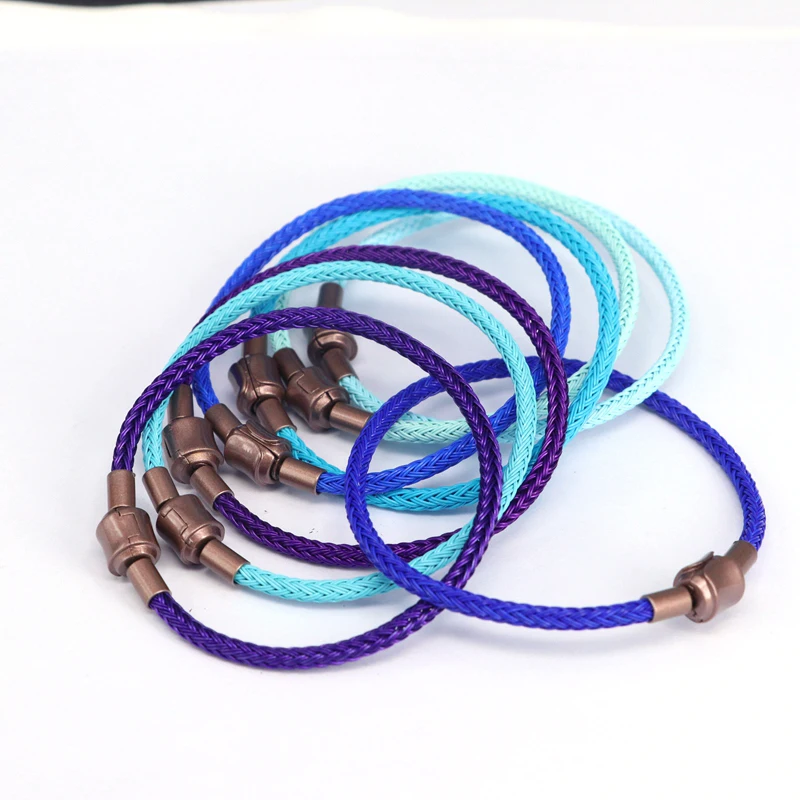 

10PCS/Colorful Wire Charms Bracelet with Gold Color Clasp for Women Fit Charms Beads DIY Gift