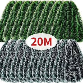 크리스마스 틴셀 리본 화환 녹색 지팡이 화환, 크리스마스 트리 행잉 펜던트 장식품, 웨딩 파티 용품, 홈 장식 