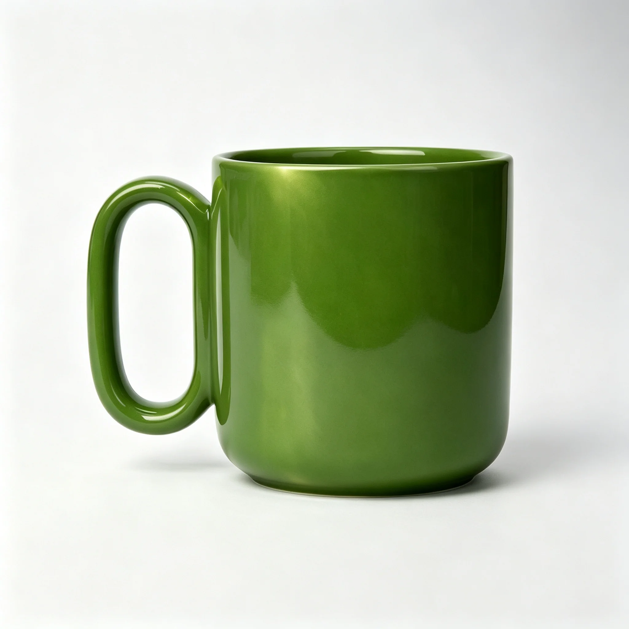 Glossy Ceramic Mug with Big Loop Handle Reusable Coffee Tea Cup Microwave Dishwasher Safe Home Kitchen Drinkware Green Blue