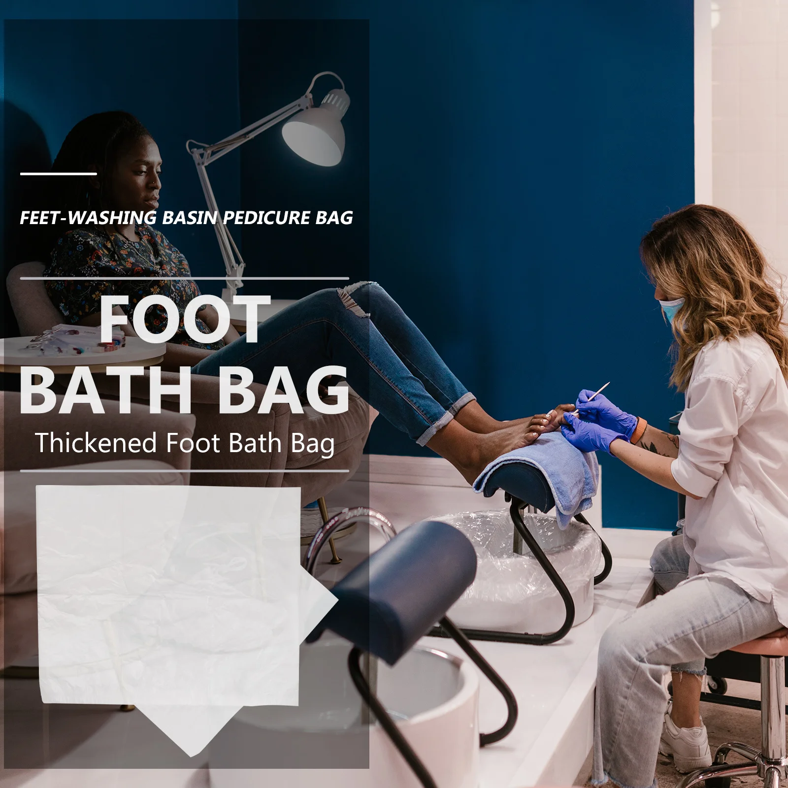 

80pcs Foot Bath Bags Disposable Pe Footcare Bag Thickened Plastic Pedicure Pouch For Home Salon Spa 65X75Cm Practical Breathable