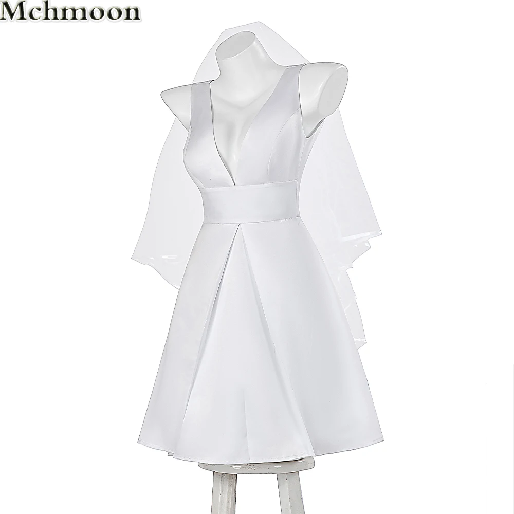 Joker: Folie à Deux Harry Quinn Cosplay Costume Wedding White Dress Halloween Faux Satin Skirt