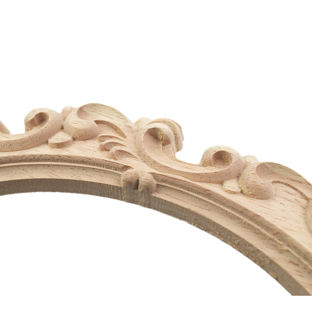 1PC 31*20cm Solid Wood Door Heart Flower Decor Vintage Carved Applique Oval Onlay Woodcarving Decal Hollow Lace Furniture Decor image 6