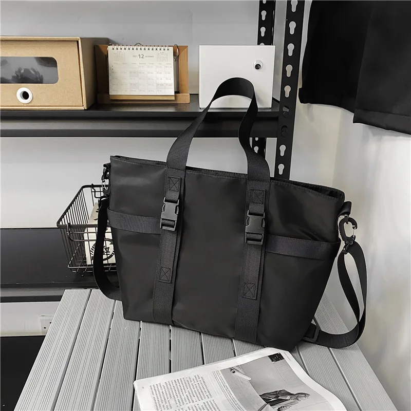 2024 Large Nylon Unisex messenger bag Grey Black Big Size Men handbag Casual Travel men's cross bag Waterproof side bag for men