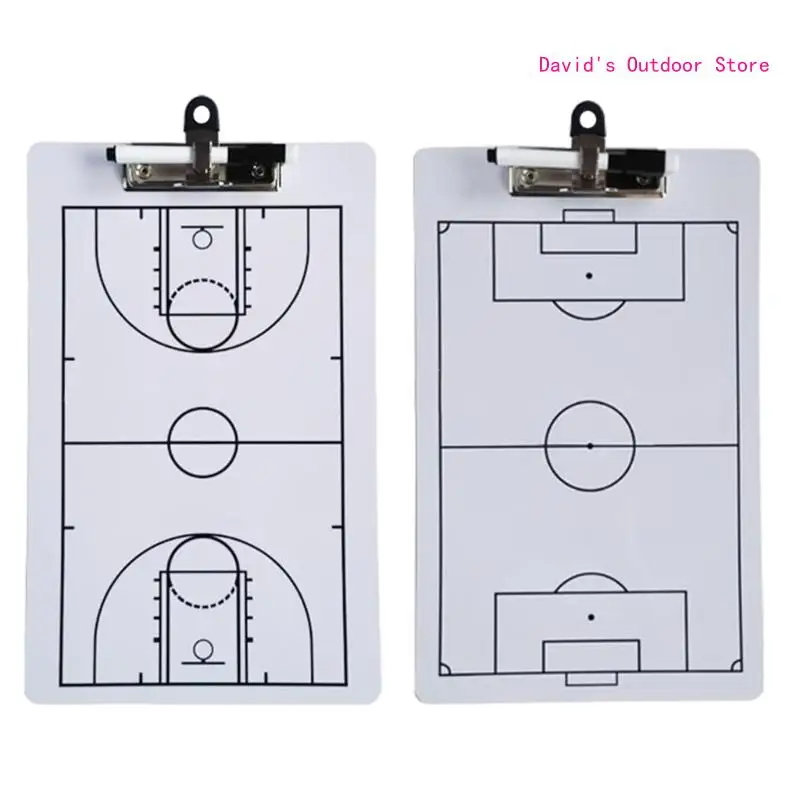 

Double-Sided Football Full Half Court Tactic Board Dry Erases Board Basketball Coaching Board for Coaches with Marker X3UA