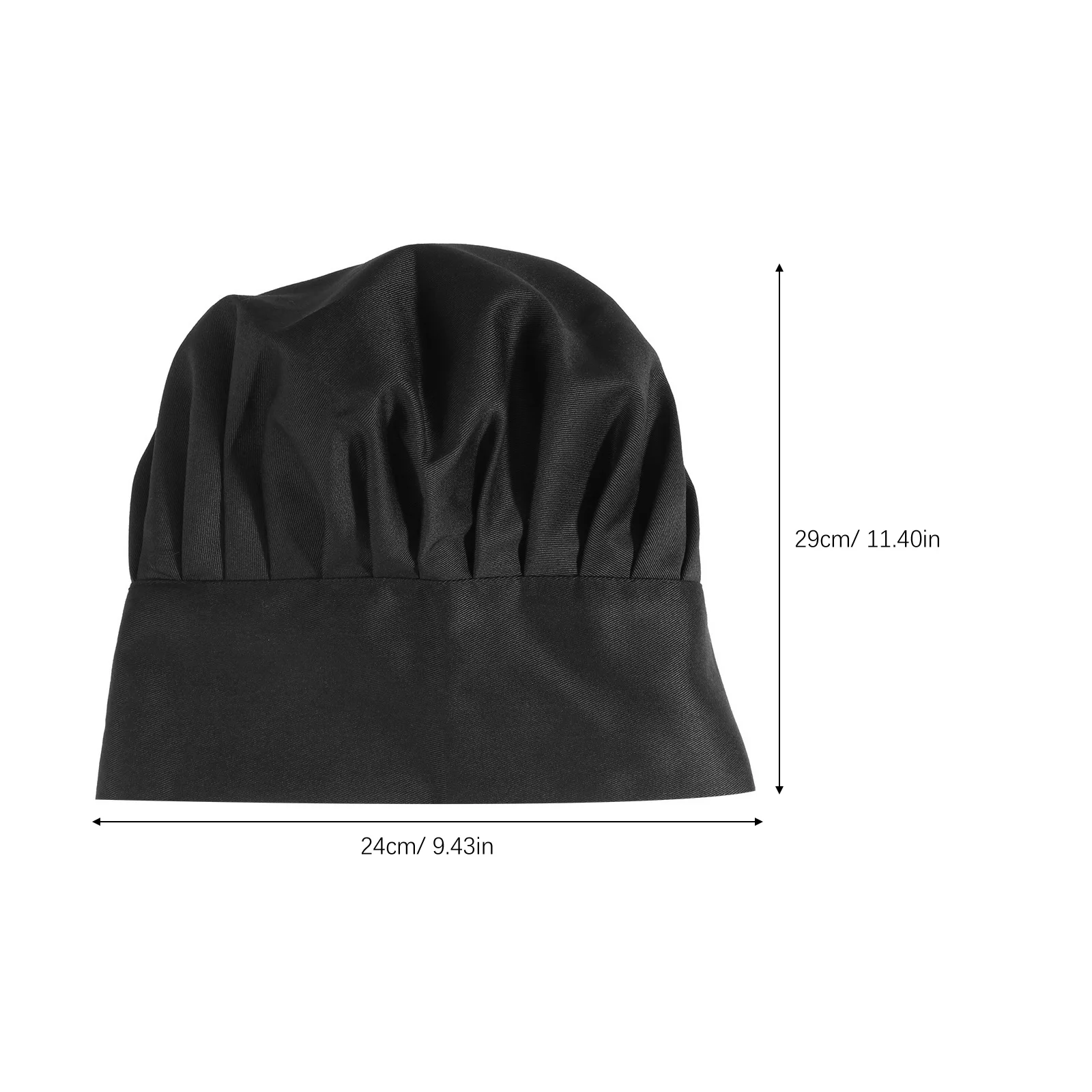 Mushroom Style Chef Hat Black Polyester Cotton Blend Unisex Reusable Kitchen Cook Restaurant Cap Hotels Cafes Pubs