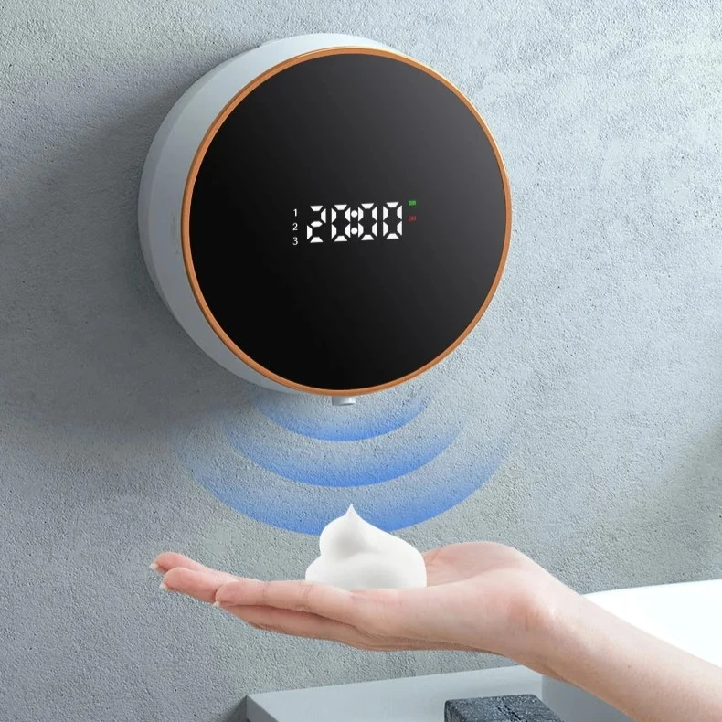 

Wall-Mounted Intelligent Induction USB Rechargeable Round Automatic Soap Dispenser Touchless Infrared Hand Washing Machine