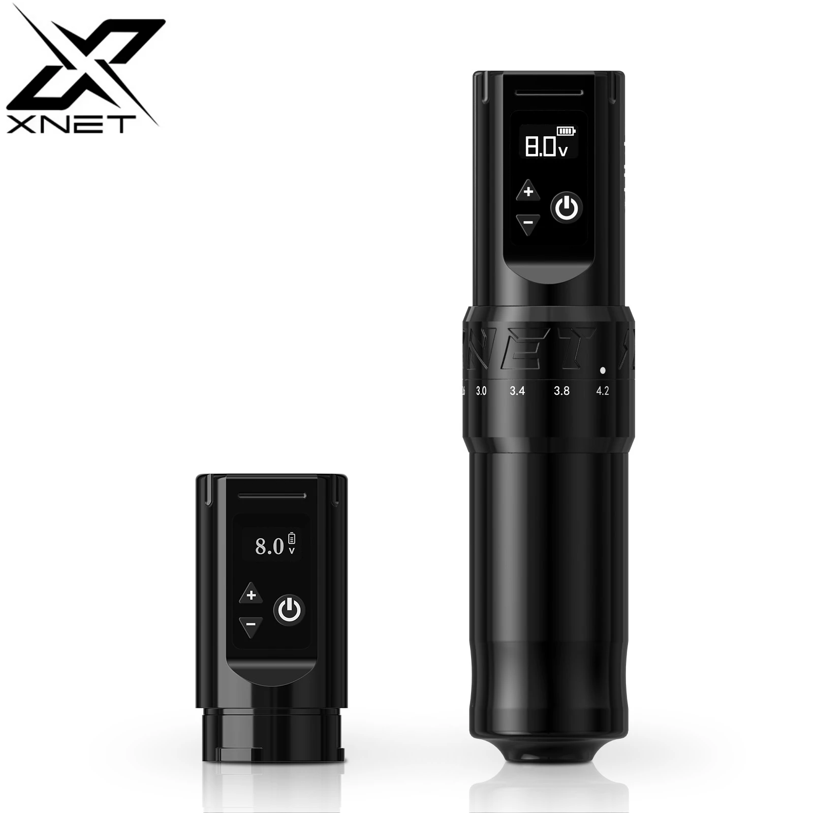 Adjustable Stroke Body Wireless Tattoo Machine Pen with Double Battery
