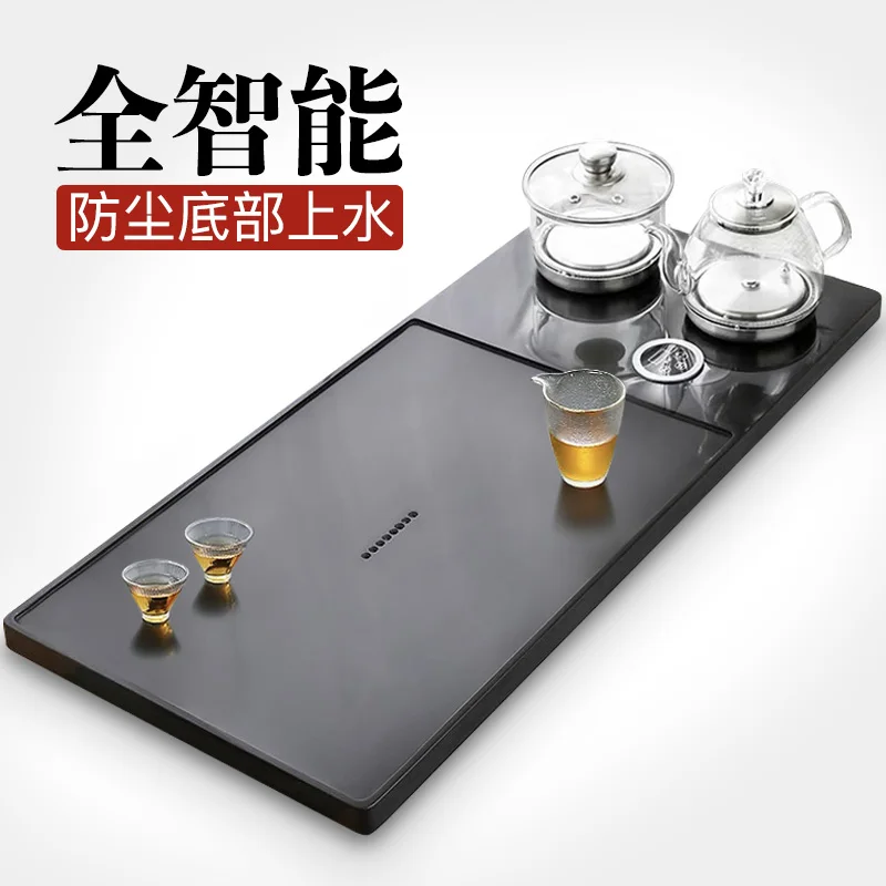 Natural tea tray set, automatic water, tea table, kettle, integrated induction cooker, home office tea sea