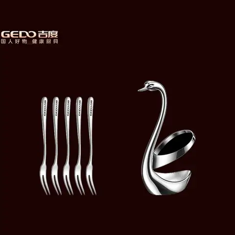 스완 베이스 304 스테인리스 스틸 과일 포크 5개입 LFGB 인증 디저트 포크 사무실 애프터눈 티 홈 파티 수저 스완 베이스 304 스테인리스 스틸 과일 포크 5개입 LFGB 인증 디저트 포크 사무실 애프터눈 티 홈 파티 수저