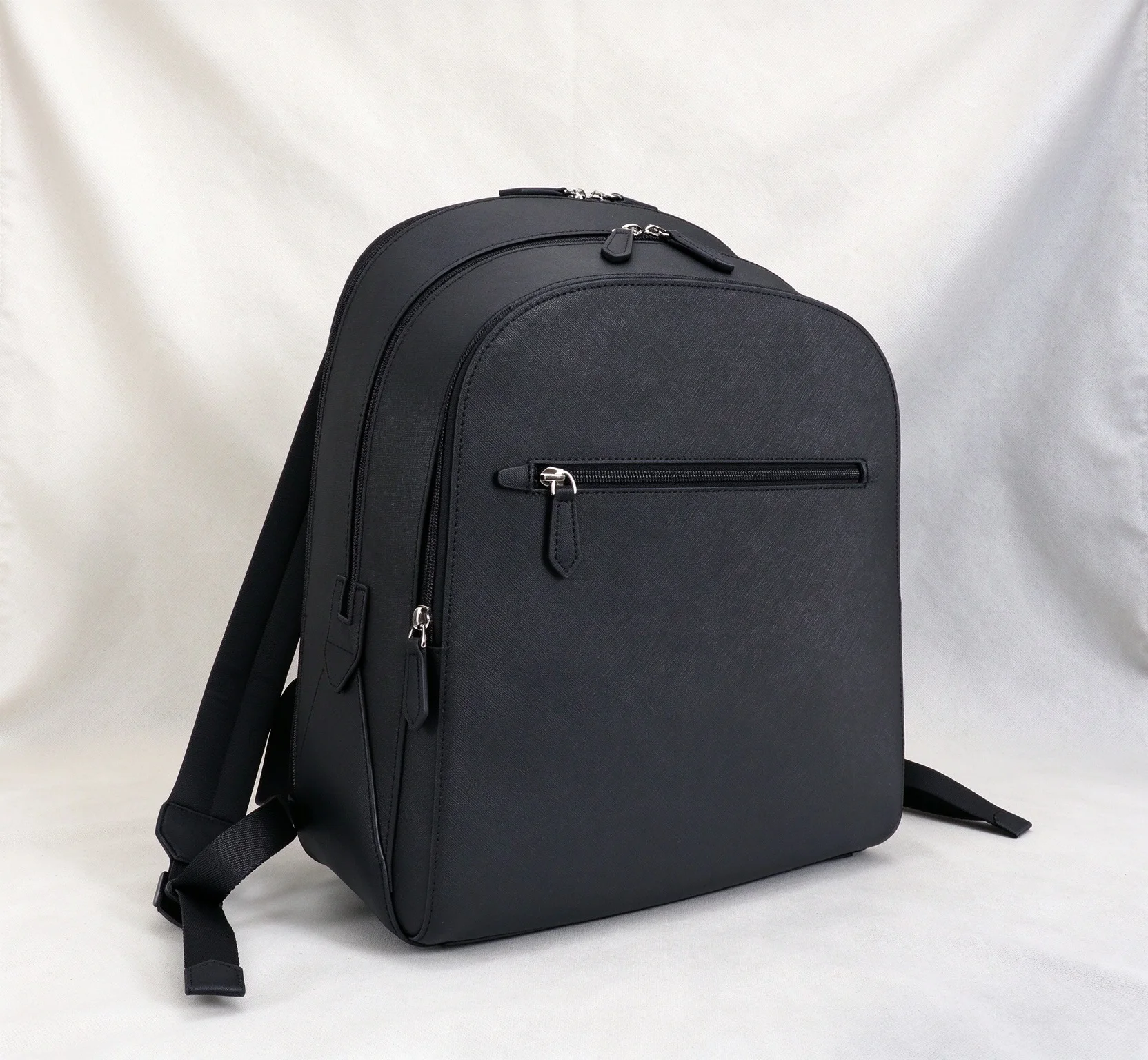 Genuine Leather Business Backpack for Men, Large Capacity Commute Rucksack, Multi Pocket Laptop Daypack for Office Travel