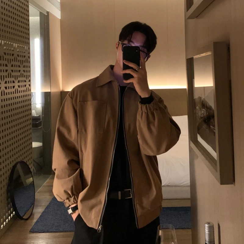 

Men's Workwear Jaet 2024 Spring Autumn New Sle Trendy Brand Haome Turn-down Collar Jaet Japanese Retro Men's Clothing