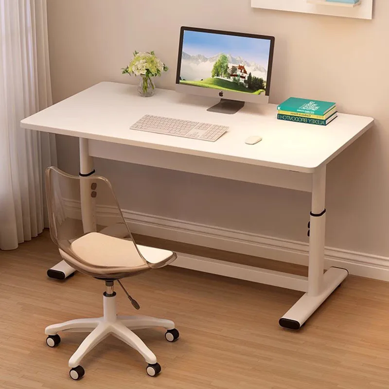 Height Adjustment White Computer Desks Office Folding Reception Computer Desks Work Student Escritorios De Oficina Furniture HY