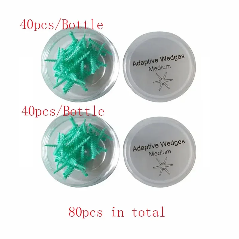 80pcs/Set Dental Adaptive Wedges W3 Hard Plastic+Soft Silicone Autoclavable Diameter 3mm/1mm Orthodontic Materials