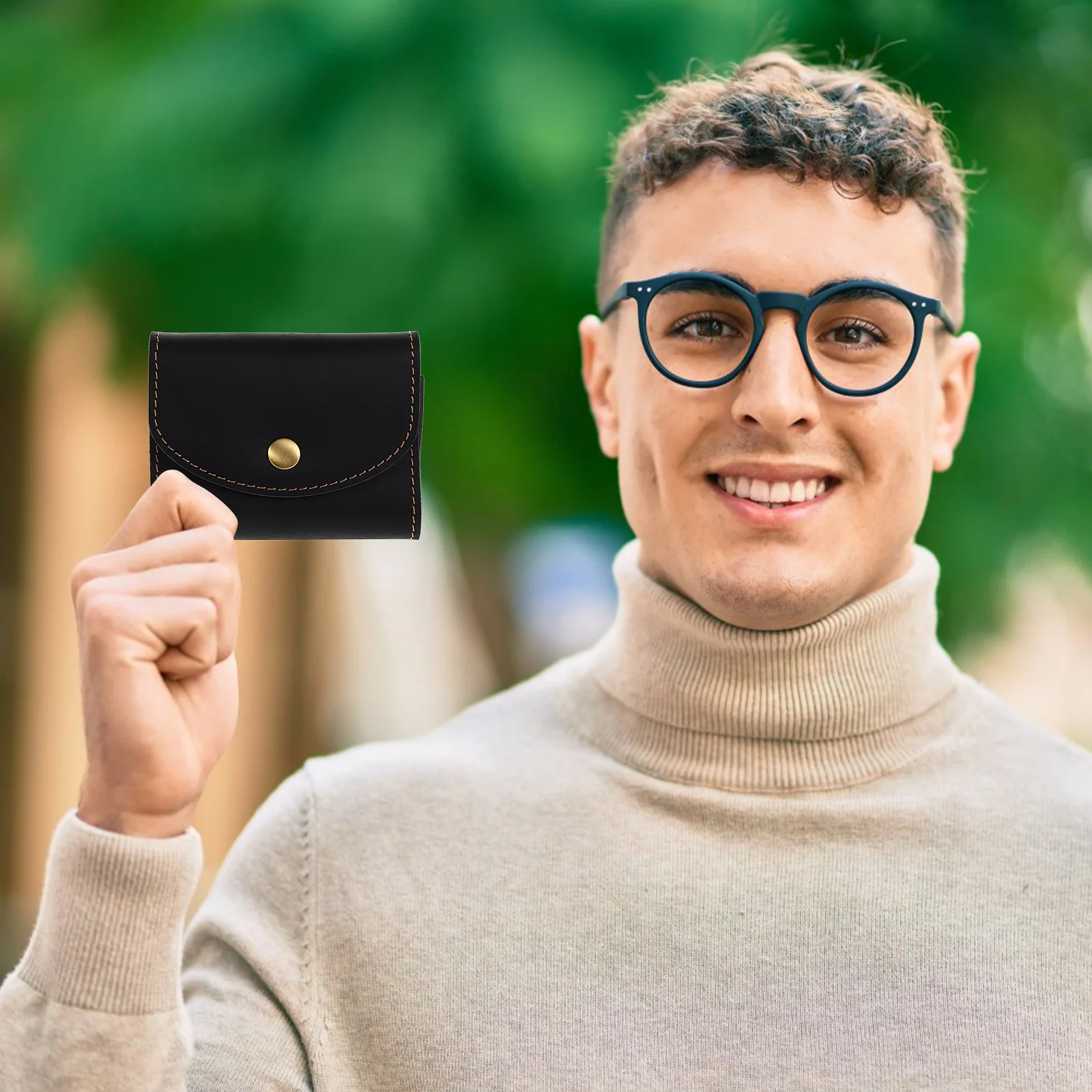 

Cowhide Accordion Card Holder for Men Spacious Multi Card Case with Snap Closure Large Capacity Organizer for Credit Cards Ids