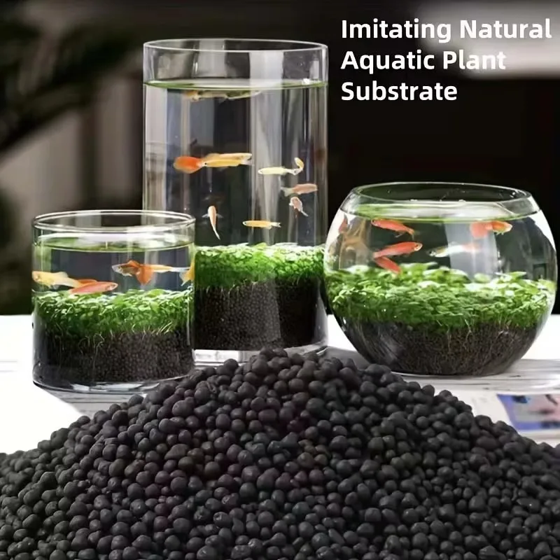 Black Aquarium Substrate Soil for Aquatic Plants Aquascaping Gravel Shrimp Fish Tank Bottom Sand Planted Decoration Filter DIY - view 2