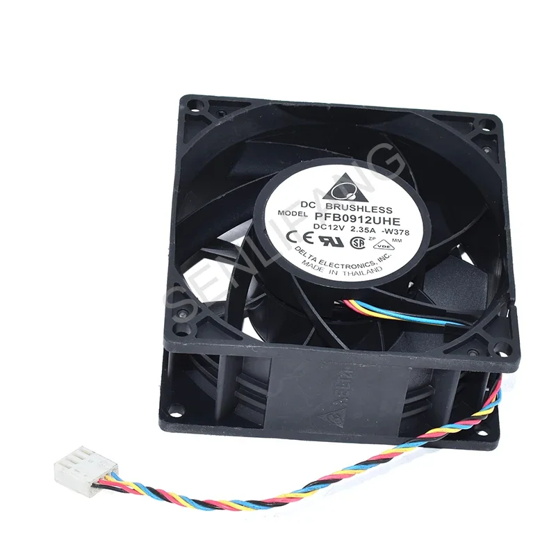 For Delta  PFB0912UHE  DC12V 2.35A 90x90x38mm 4-Wire Server Square Fan