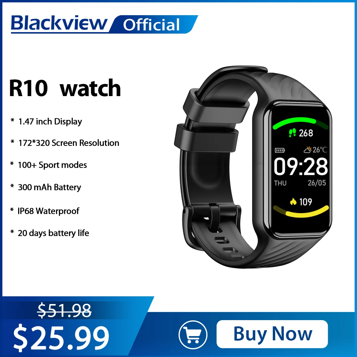 Blackview R10 Smart Watch,1.47