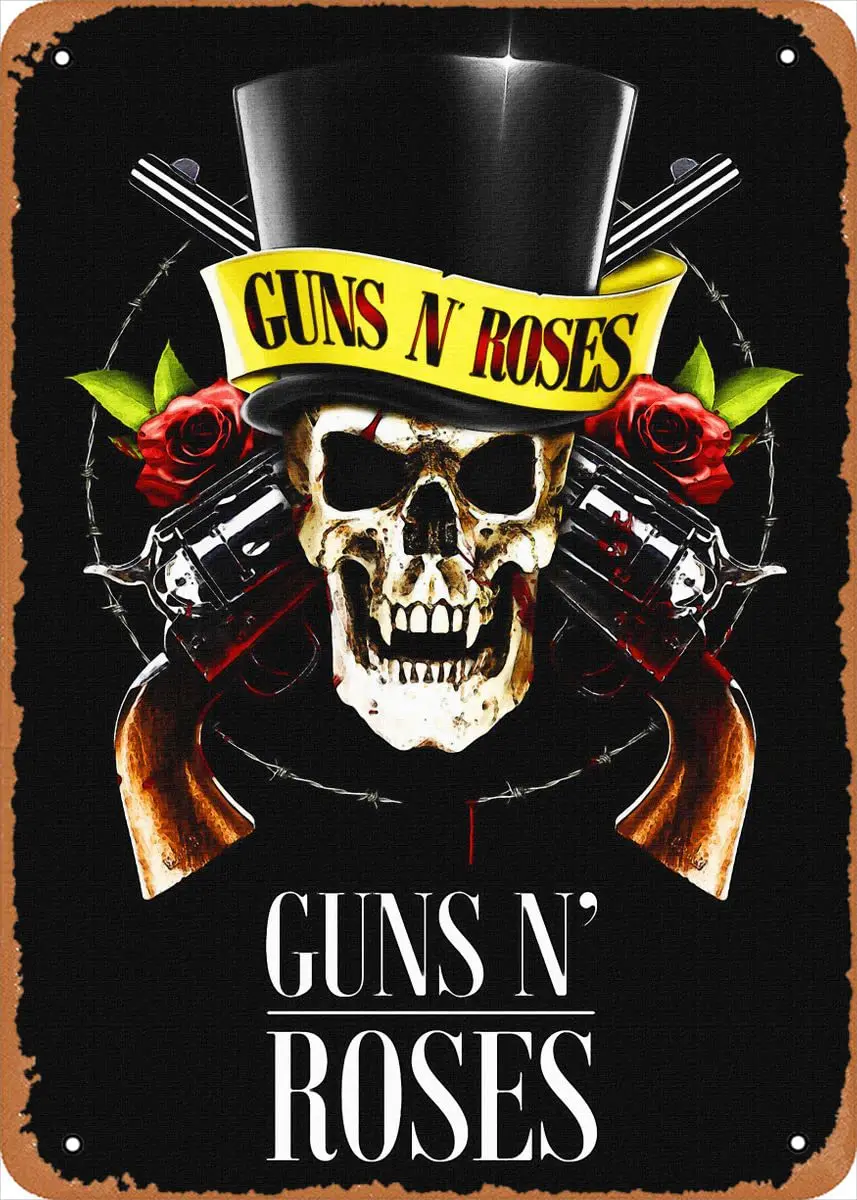 Guns N Roses Guns N Roses Metal Tin Sign Poster Vintage Art Wall Decor 12 x 8 inch