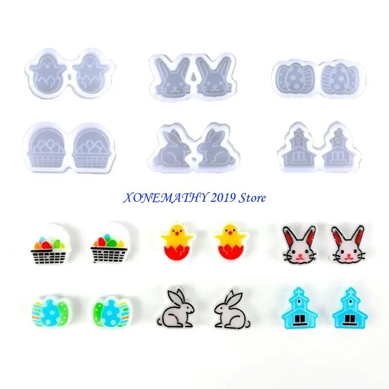 

F42F Ear Studs Resin Molds Epoxy Jewelry Molds for Resin Casting Earrings DIY Crafts