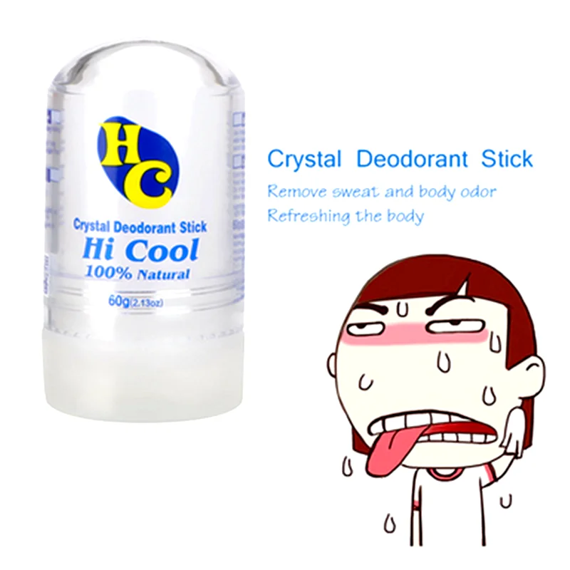 100% Nuovo 60g allume stick deodorante stick antitraspirante stick allume cristallo deodorante ascellare rimozione femmina maschio