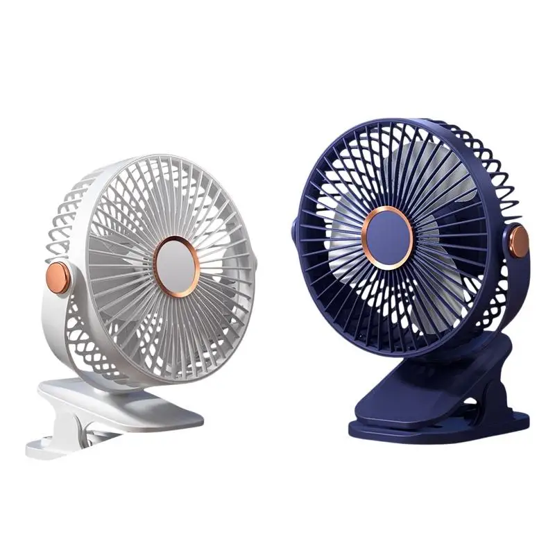 Electric Fan With LED Light Clip-on Home Camping Fan Rechargeable Desktop Portable Air Circulator Wireless Ceiling