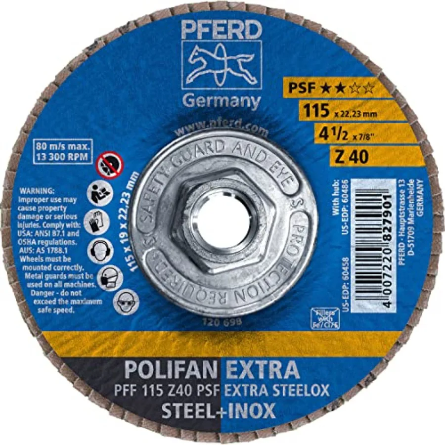 

Круг лепестковый POLIFAN 4-1/2'' X 5/8-11 - плоский, 60486, 10 шт.