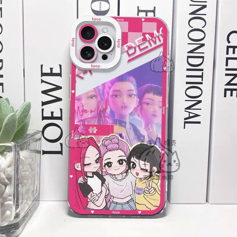حافظة من السيليكون الشفاف KPop D-Demon H-Hunters لهاتف iPhone 16 E 15 14 11 Pro Max 13 12 Mini XS Max XS X 8 7 Plus غطاء مقاوم للصدمات