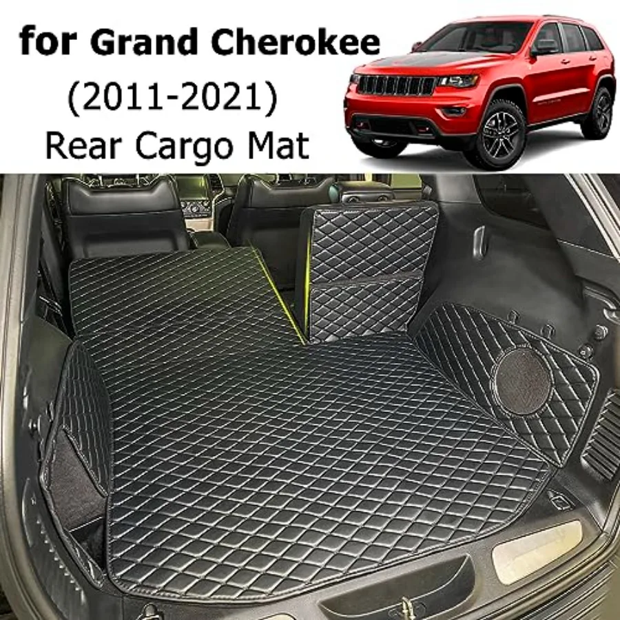 for 2011-2021 Jeep Grand Cherokee Trunk Mat and Rear Backrest Mat Cargo Liners All Weather Anti-Slip - Detail 1