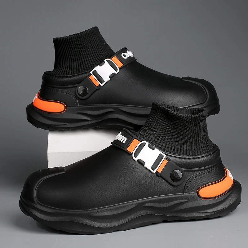 

Men Cotton Shoes Winter Warm EVA Soft Sole Waterproof Slides Slippers Male Clogs Short Plush Platform House Slippers Men Shoes