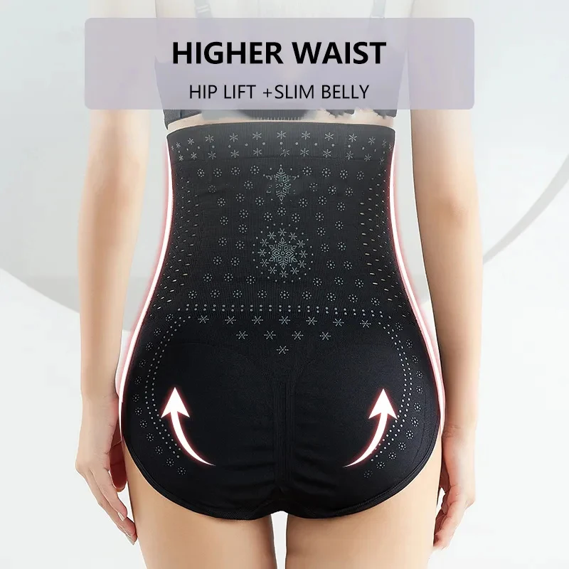 Unique Fiber Restoration Shaper Brief Women Tummy Control Shapewear Hollow Out Fat Burning Slimming High Waist Underwear Panties