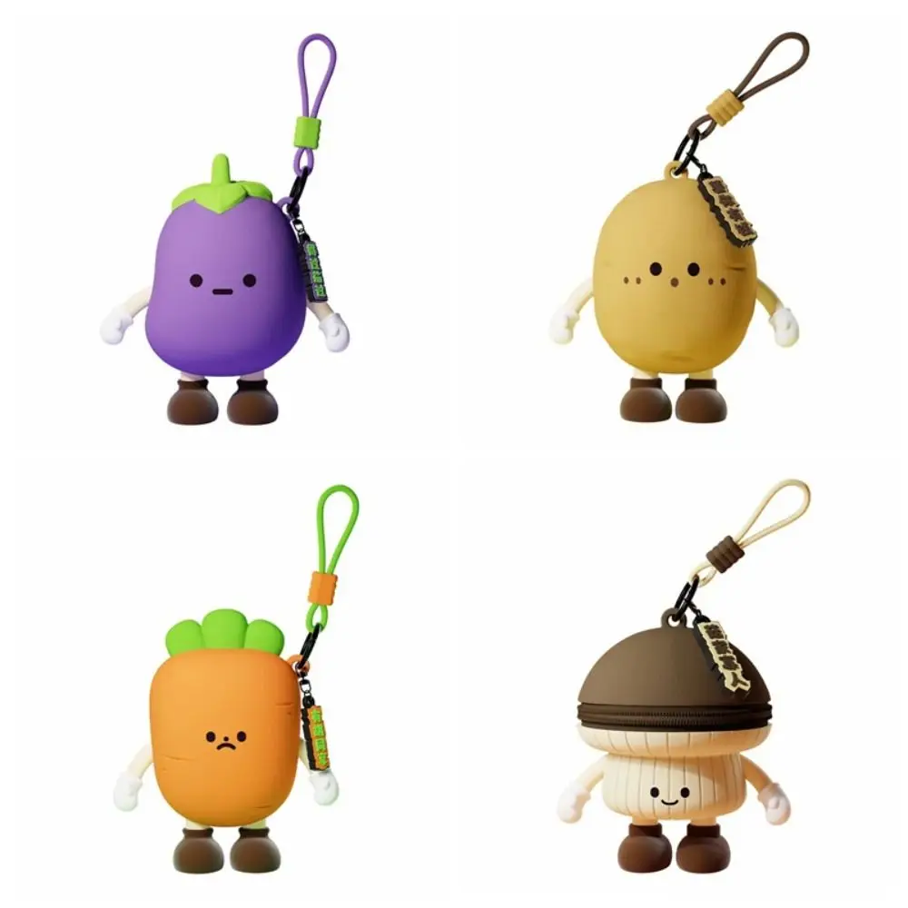 Borsa portaoggetti creativa in silicone Serie vegetale Portamonete Kawaii Mini borsa per auricolari per bambini