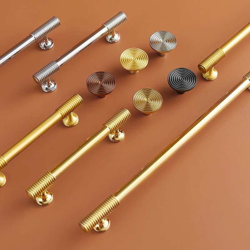 

Brass Cabinet Door Pulls Handles Solid Gold Drawer Cabinet Modern Simple Pure Copper Handle for Furniture Hardware