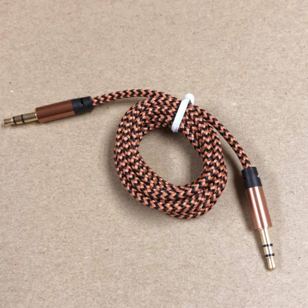 3.5mm Audio Cable Colorful Weaving Copper Wire Core Pair Recording Line Public To Public Colour