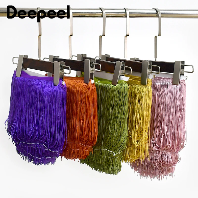 10Yards 10/15/20/30cm Colored Long Tassel Fringe Trim Woven Lace Ribbon DIY Latin Dance Dress Garment Fabric Sewing Accessories