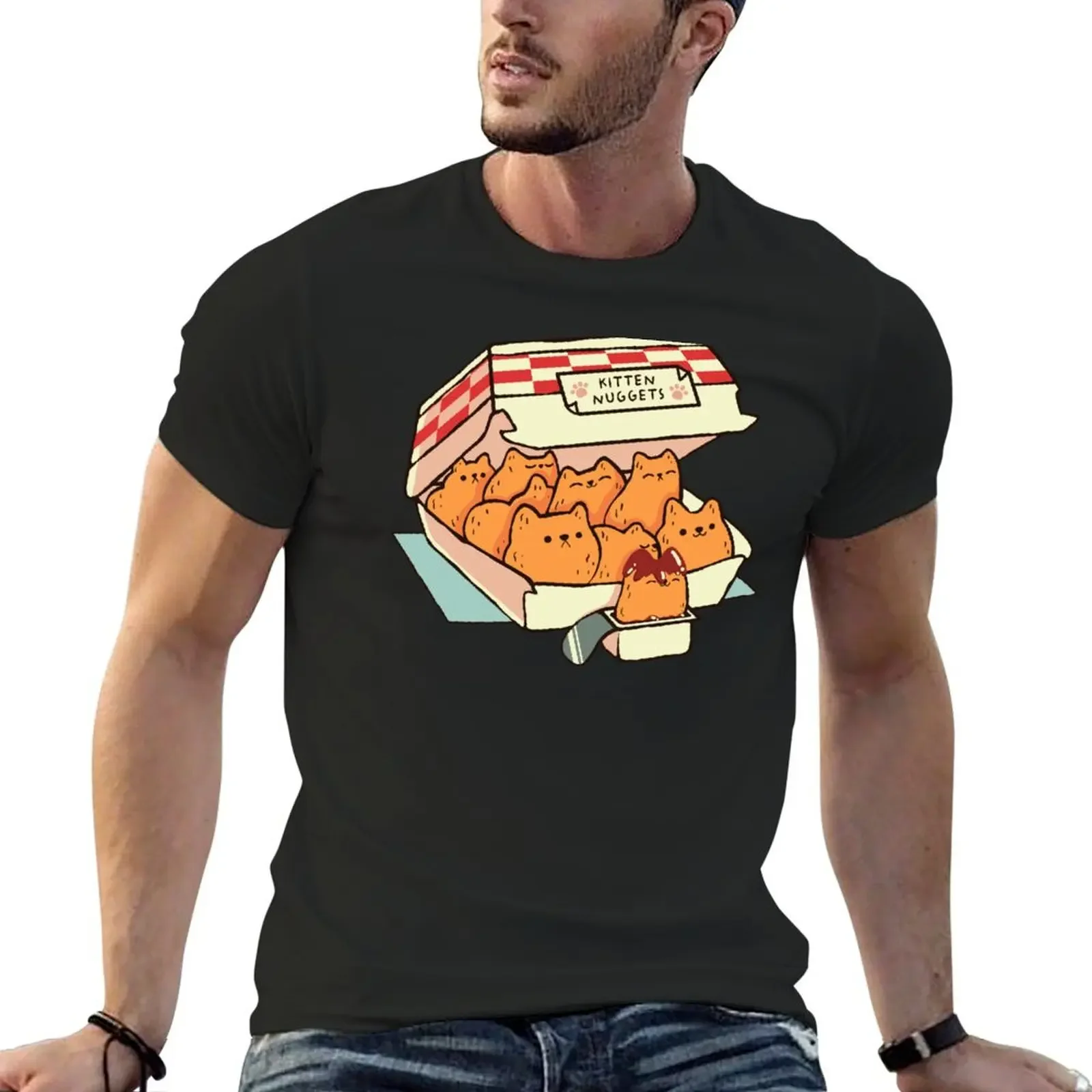 Kitten Nuggets Fast Food Cat by Tobe Fonseca T-Shirt anime stuff shirts graphic tee graphic shirts t shirts for men cotton