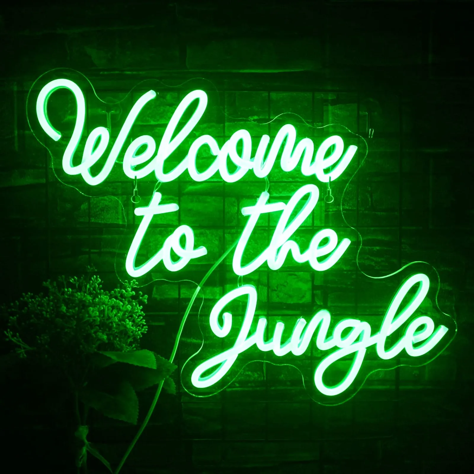 

Welcome to the Jungle Neon Sign Wall Decor Usb Letter Light Up Sign for Garden Home Entryway Front Porch Party Gift