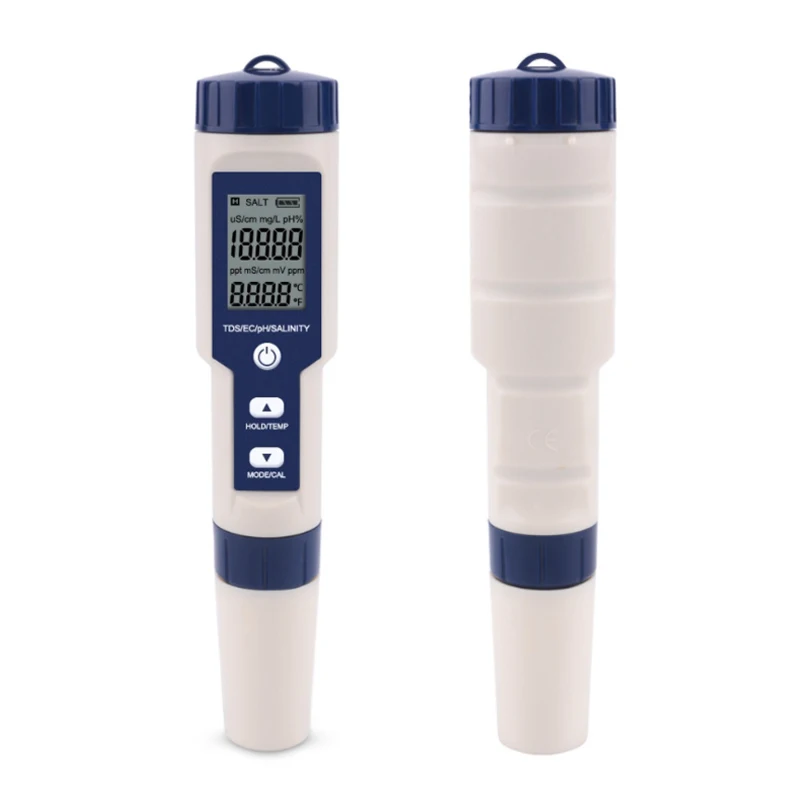 High Accurancy 5 in 1Water PH/TDS Meter Swimming Pool PH/EC/CF/TDS/Salinity Tester