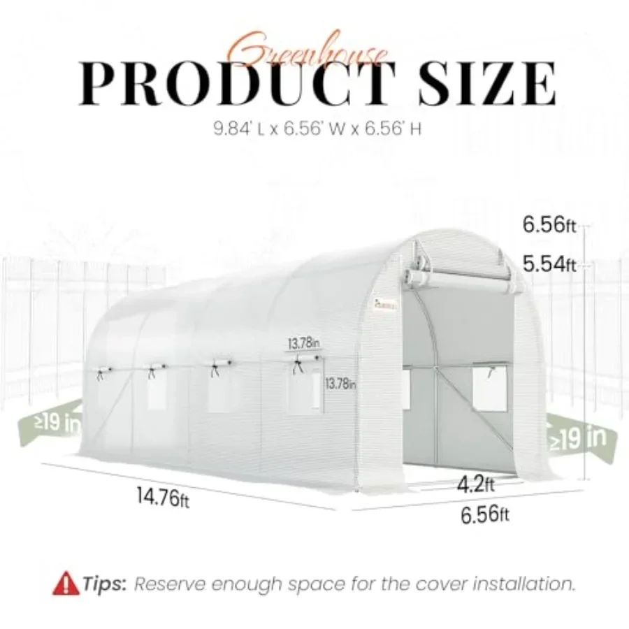 Premium 15x7x7FT house for Outdoors, Galvanized Steel Frame