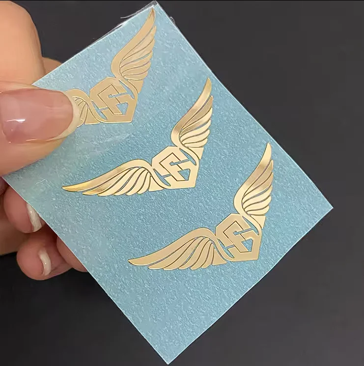 Custom metal Nickel label Sticker Self Adhesive Gold Foil Perfume Bottle Packaging Labels