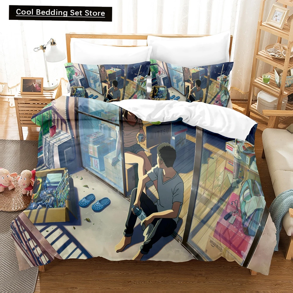 

3D Print Japan Movie The Garden of Words Bedding Sets Duvet Cover Set With Pillowcase Twin Full Queen King Bedclothes Bed Linen