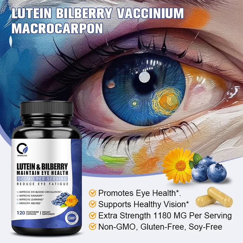 Lutein and Zeaxanthin Supplements 500 MG Eye Vitamins with Saffron for Eye Health Supplements Vision and Eyes Support for Adults