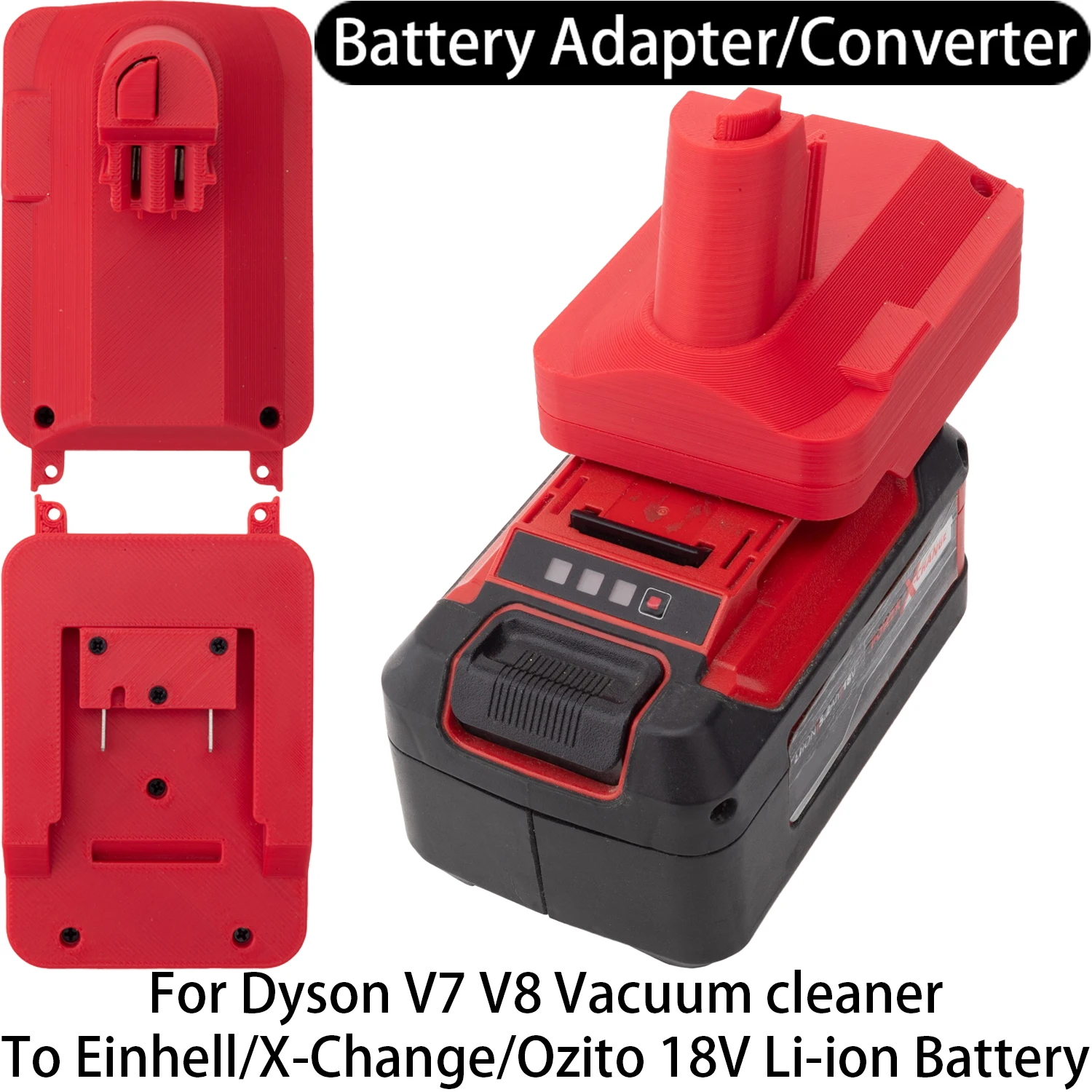 Battery Adapter Converter For Dyson V7 V8 Vacuum Cleaner Tool To Einhell X-Change/OZITO 18V Li-ion Battery Adapter Accessory