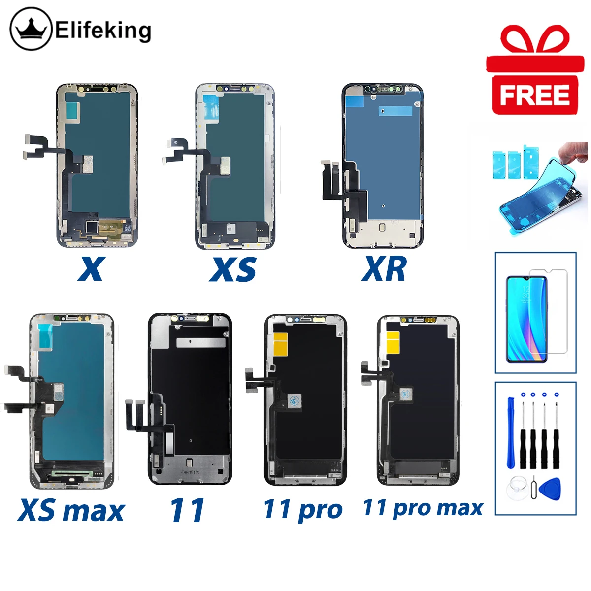 For X XS XR XS Max 11 12 Mini Pro Max LCD Touch Screen Display Replacement High Quality Digitizer Assembly Best Incell 100% Test