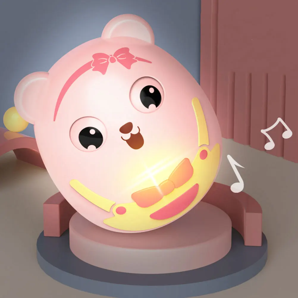 2Pcs Cartoon -Poly Bell Light Sound Baby Interactive Educational Tumbler Colorful Winking Infant Plaything for Development