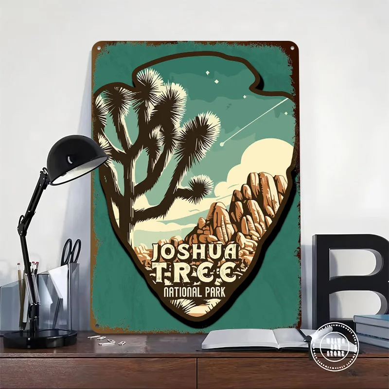 Vintage Joshua Tree National Park Printed Poster Customized Retro Wall Art Vintage Metal Tin Signs for Home Coffee Bar Wand Deko