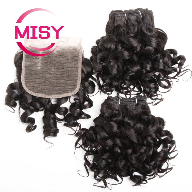 Lockiges Haar Bundles Brasilianische Menschliche Haarwebart 6 Bundles Mit Spitze Verschluss Farbige 1B/27/30/33/99J Kurze Haar Verlängerung Für Frauen – Detail 8