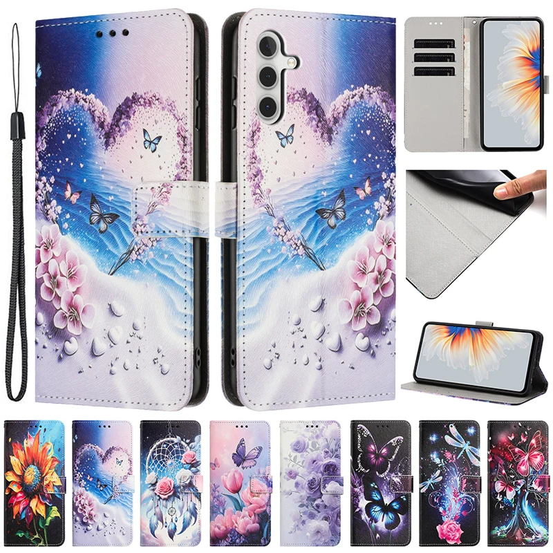 For Samsung Galaxy A18 Case Wallet Protection Phone Case For Samsung Galaxy A18 A 18 4G SM-A185F Flip Cover Painted Pattern Etui