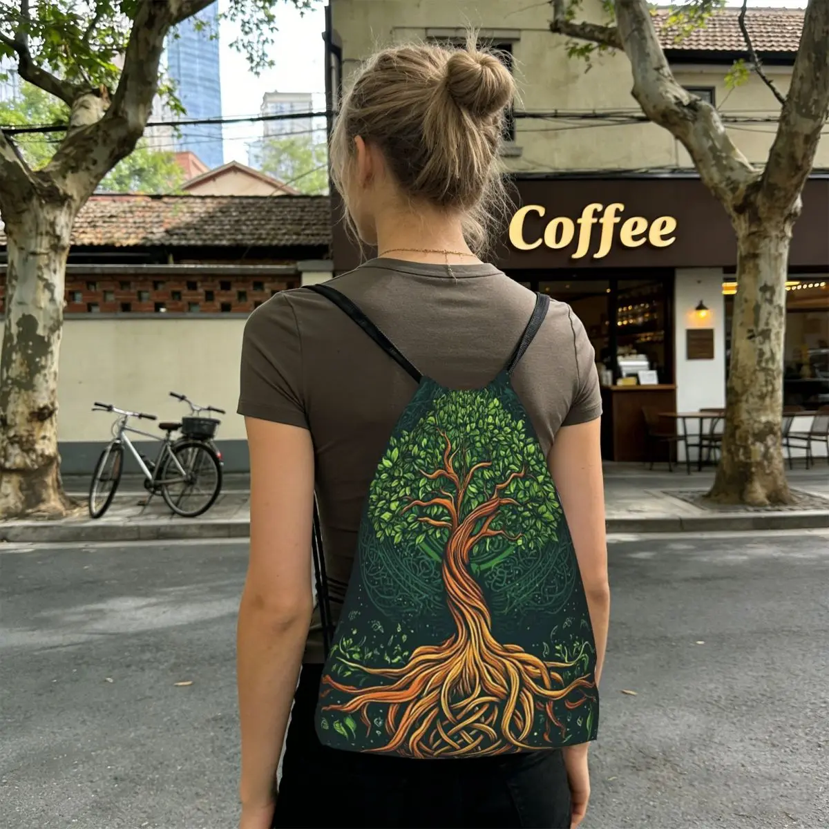 

Biblical World Tree Of Life Backpacks Multi-function Drawstring Bundle Pocket Sundries Bag Book Bags for Travel Students