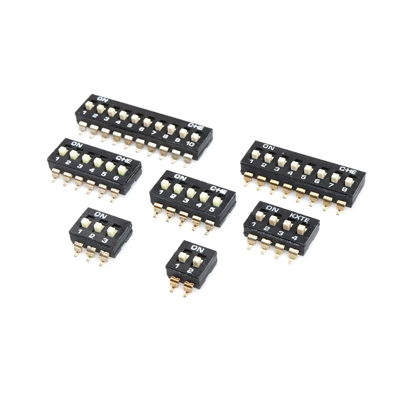 10PCS DIP SMD Black Snap Switch SMT Slide Type Switch 1P 2P 3P 4P 5P 6P 8P 10P 2.54mm Position Way DIP Black Pitch Toggle Switch