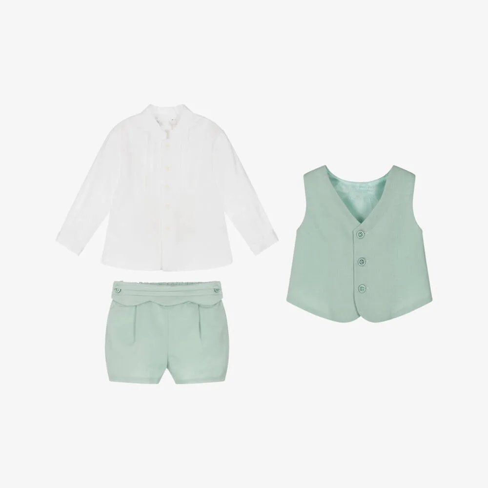 Gentleman Outfits Birthday Costume for Boy Children Spring Autumn Boutique Clothing Set Solid Vest Suit Kids Formal Wears
